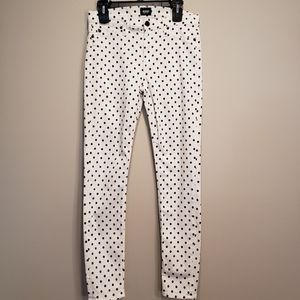 Hudson Nico super skinny midrise white polka dot pants Size 29